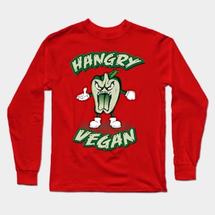 Hungry pepper vegan monster Long Sleeve T-Shirt